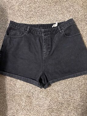 ASOS Black High-Rise Denim Shorts